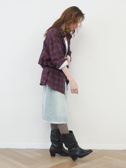 Vintage blurred チェックオーバーシャツ