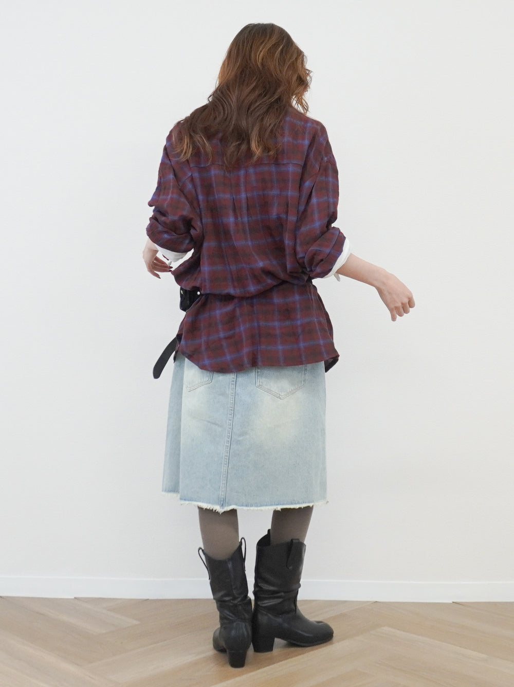 Vintage blurred チェックオーバーシャツ