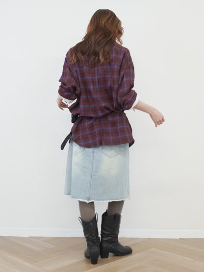 Vintage blurred チェックオーバーシャツ