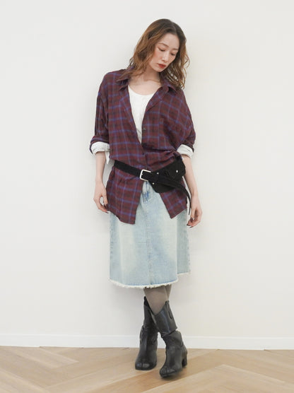 Vintage blurred チェックオーバーシャツ