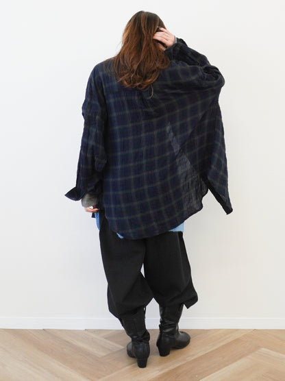 Vintage blurred チェックオーバーシャツ