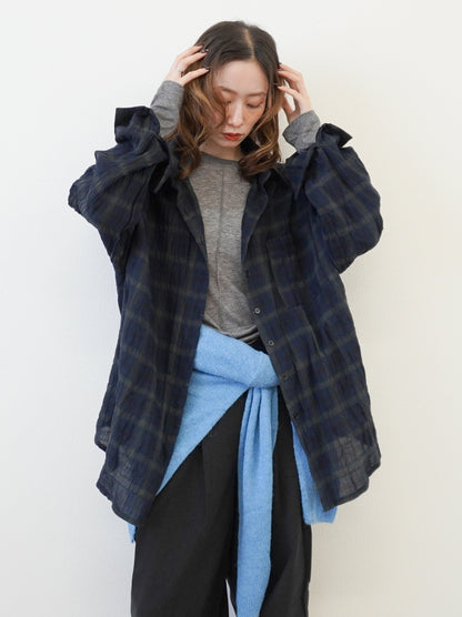 Vintage blurred チェックオーバーシャツ