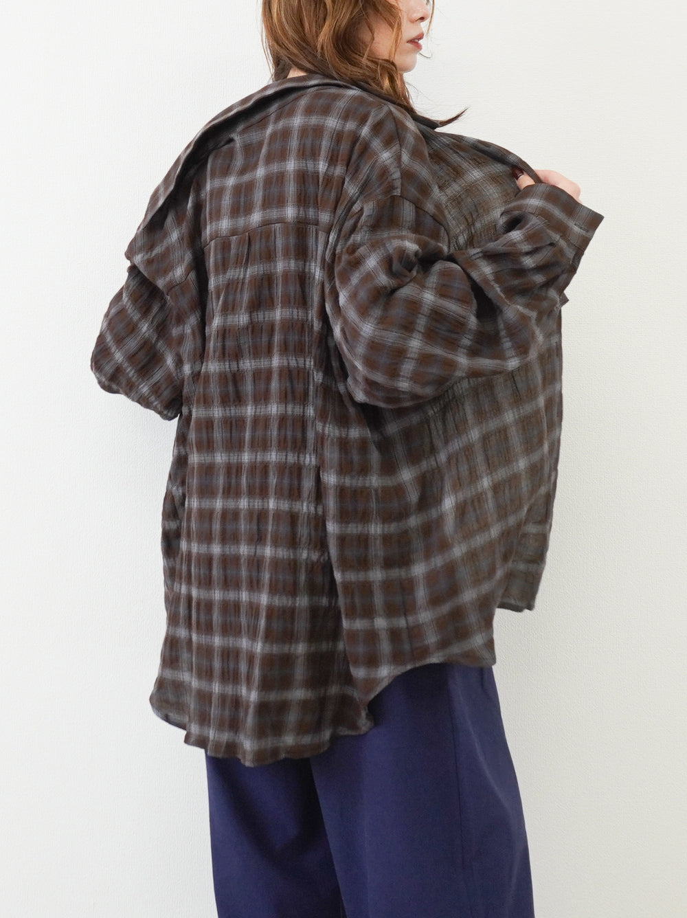 Vintage blurred チェックオーバーシャツ