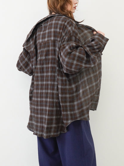 Vintage blurred チェックオーバーシャツ
