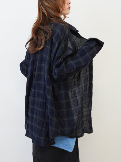Vintage blurred チェックオーバーシャツ