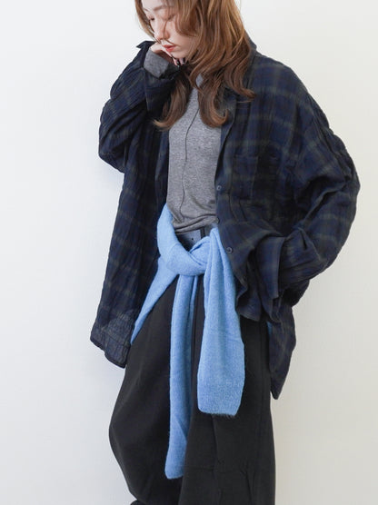 Vintage blurred チェックオーバーシャツ