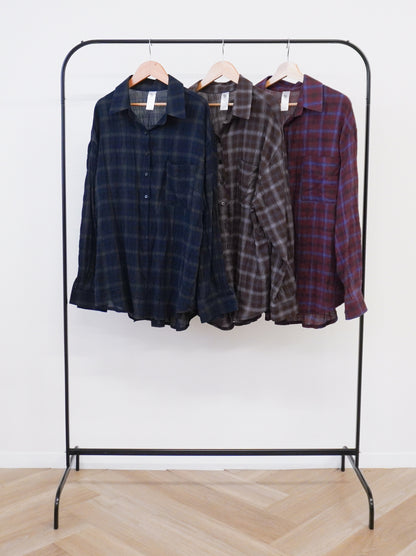 Vintage blurred チェックオーバーシャツ