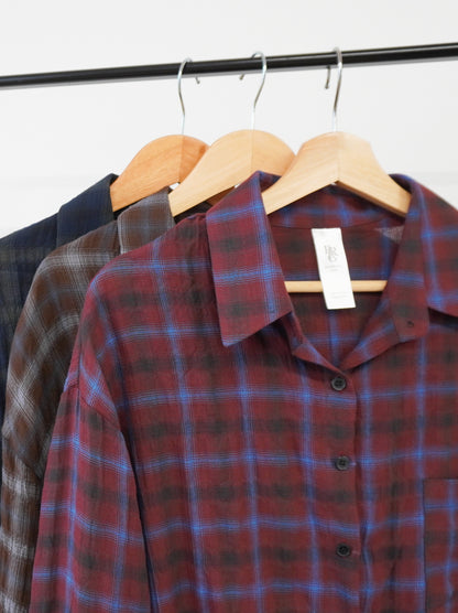 Vintage blurred チェックオーバーシャツ