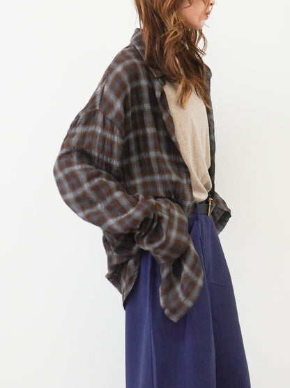 Vintage blurred チェックオーバーシャツ