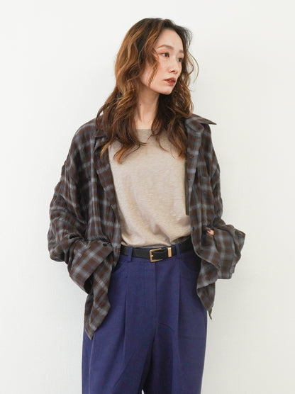 Vintage blurred チェックオーバーシャツ