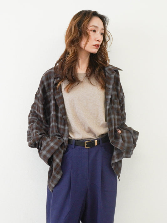 Vintage blurred チェックオーバーシャツ
