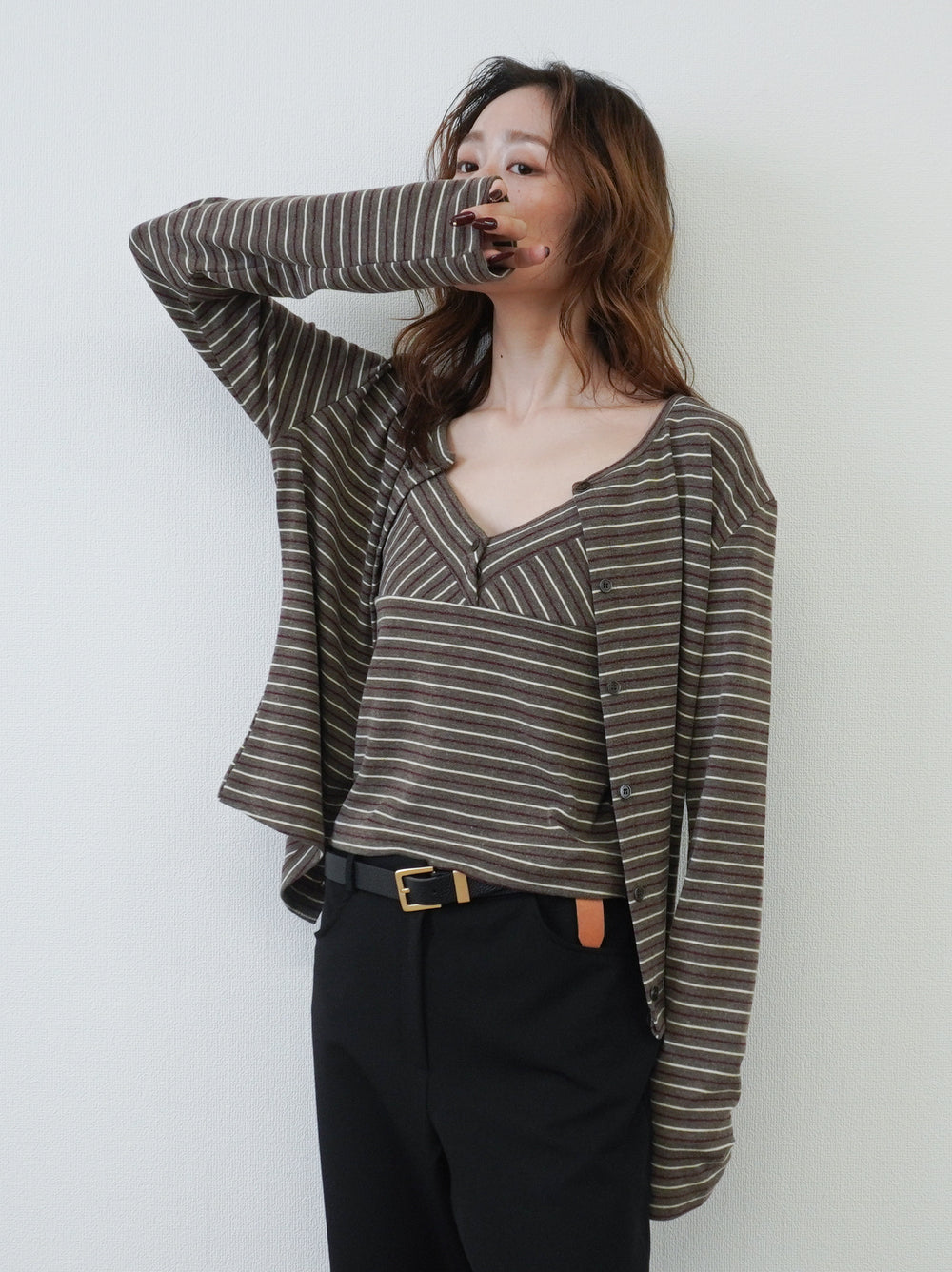 Layered line ボーダーキャミアンサンブル