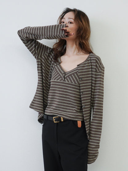 Layered line ボーダーキャミアンサンブル