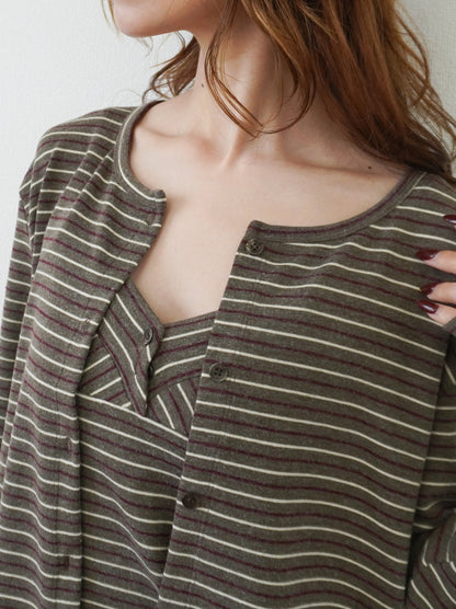 Layered line ボーダーキャミアンサンブル