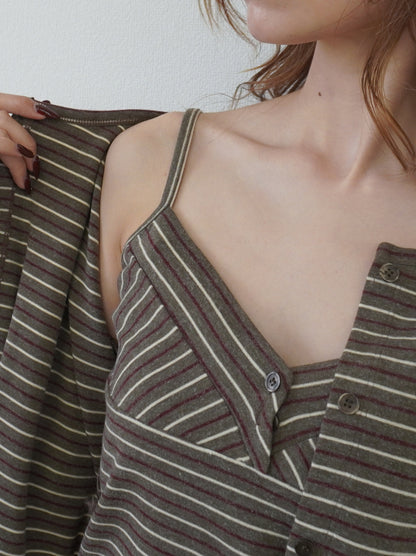 Layered line ボーダーキャミアンサンブル