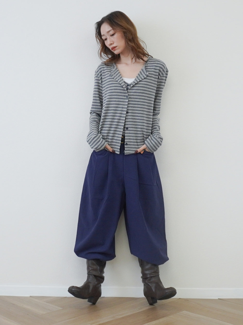 Layered line ボーダーキャミアンサンブル