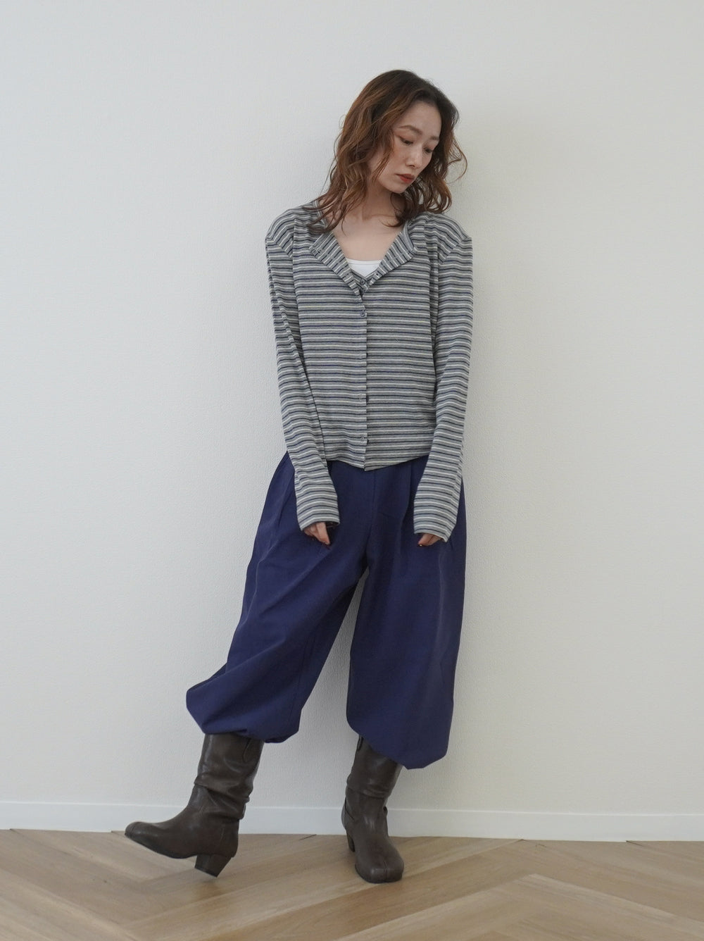 Layered line ボーダーキャミアンサンブル