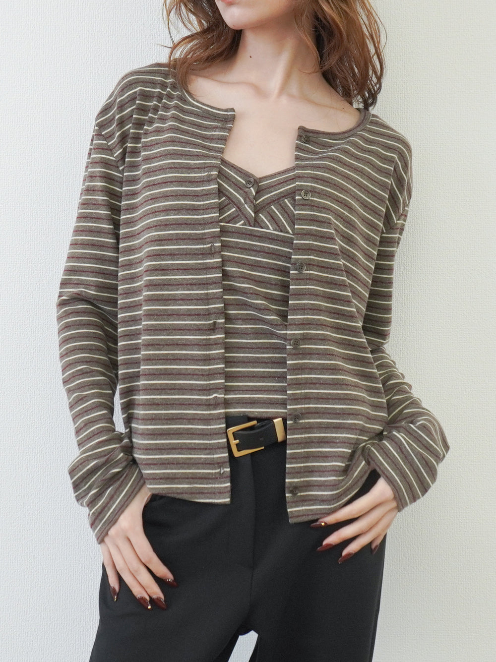 Layered line ボーダーキャミアンサンブル