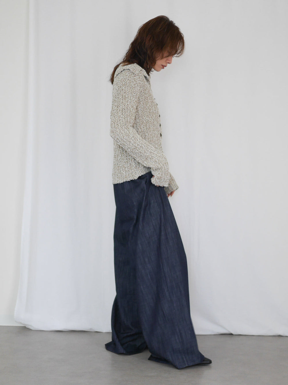 Wide straight indigo パンツ