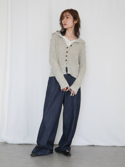 Wide straight indigo パンツ