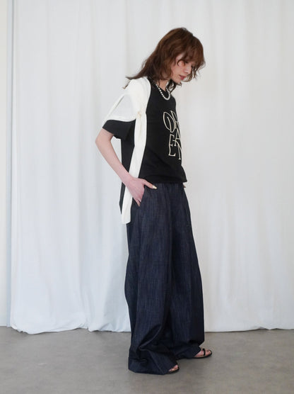 Wide straight indigo パンツ