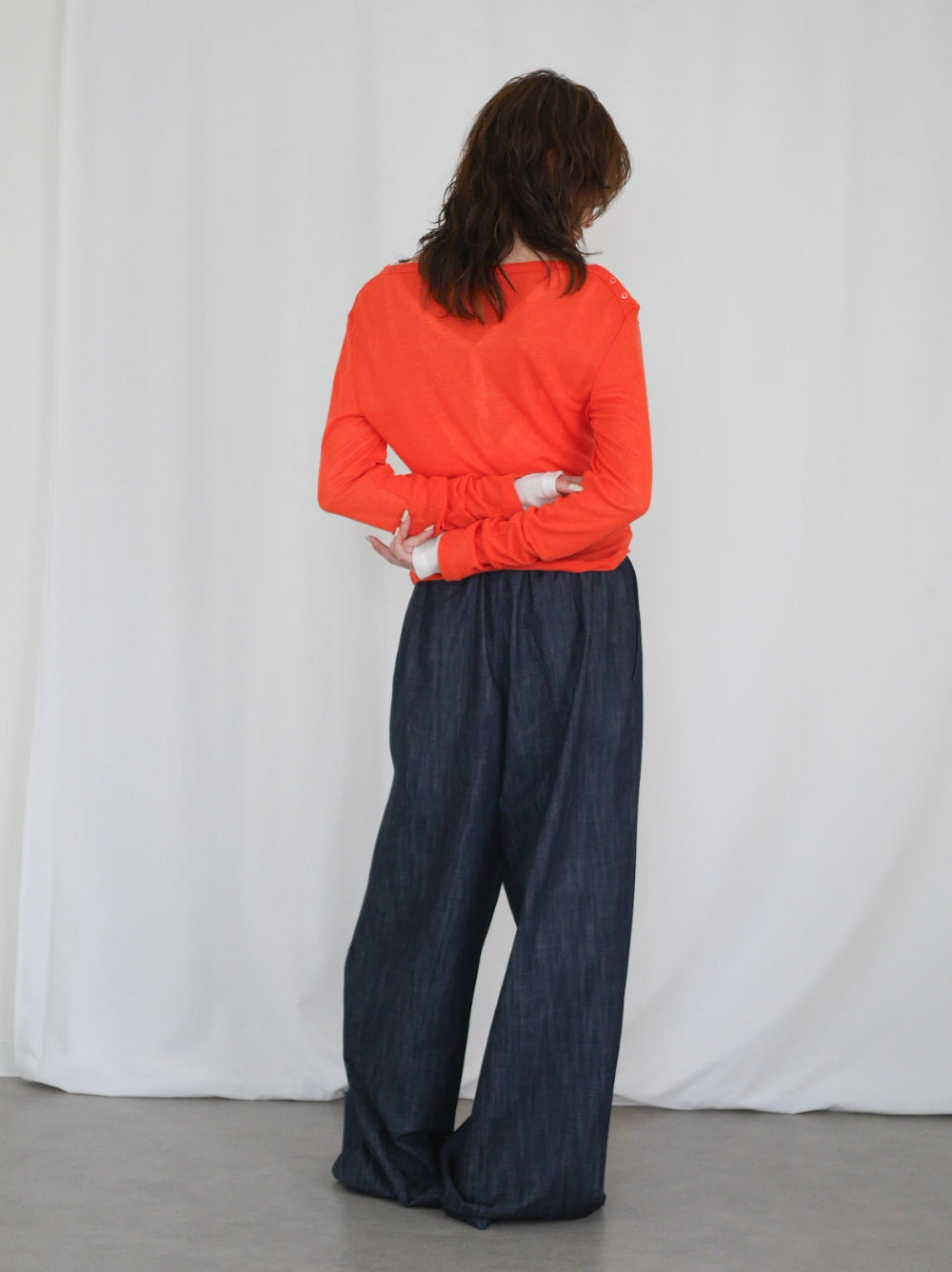 Wide straight indigo パンツ