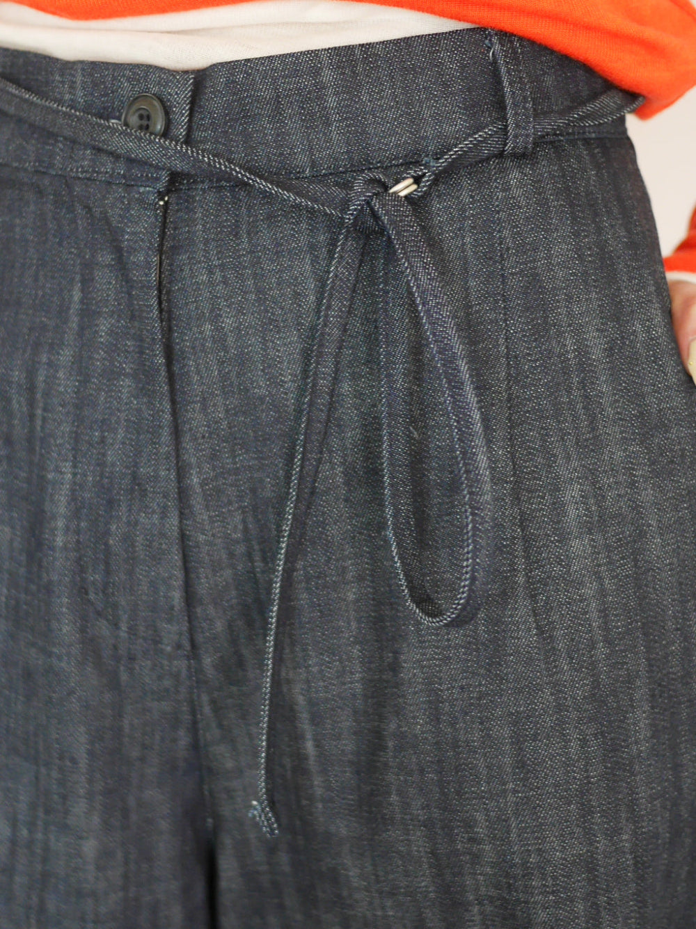 Wide straight indigo パンツ