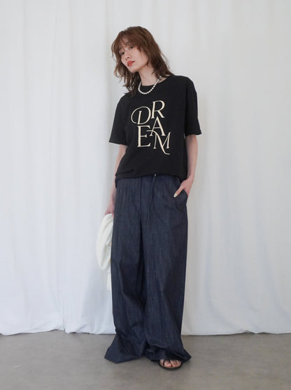 Wide straight indigo パンツ