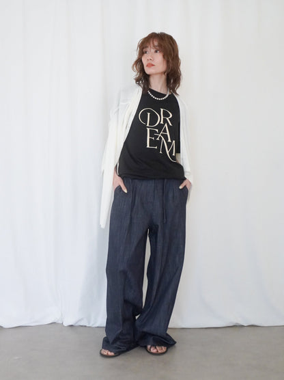 Wide straight indigo パンツ