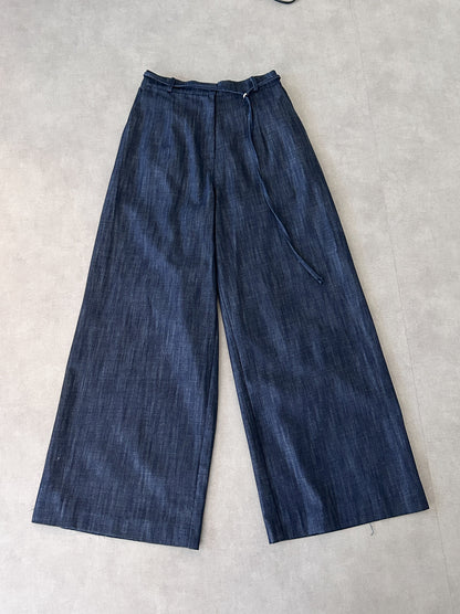 Wide straight indigo パンツ