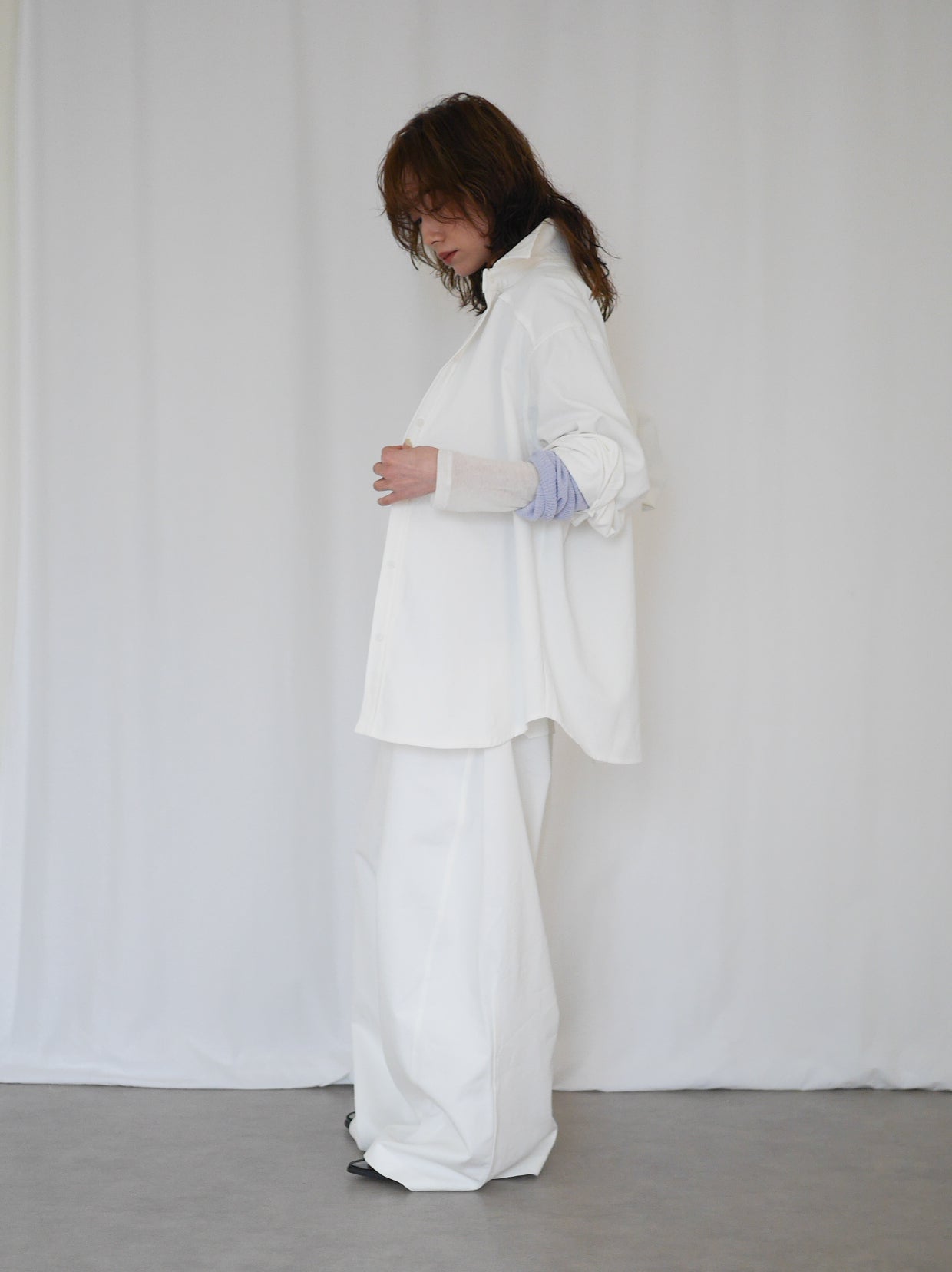 Over silhouette コットンシャツ