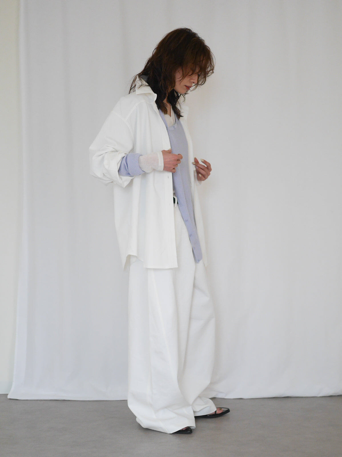 Over silhouette コットンシャツ