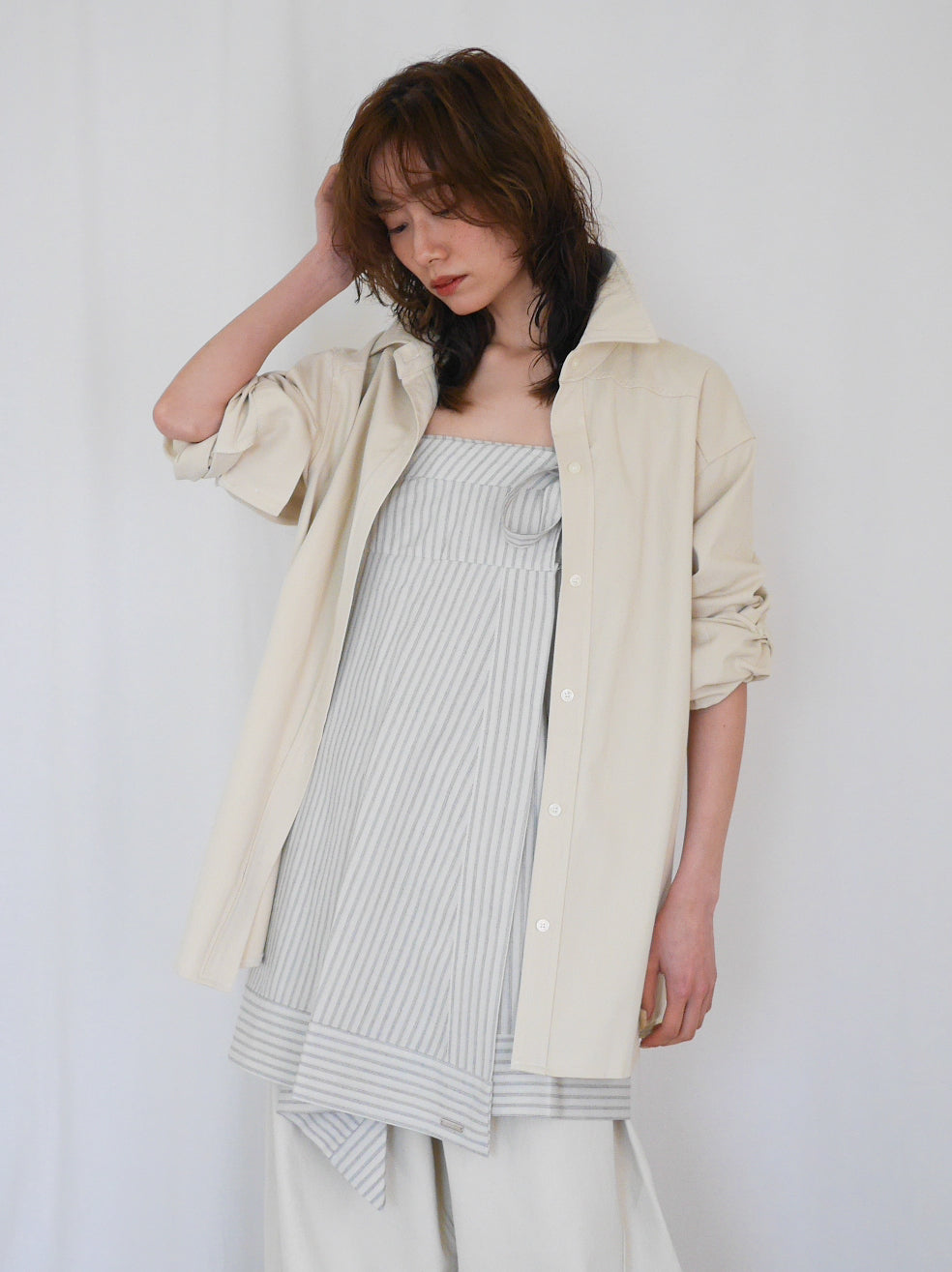 Over silhouette コットンシャツ