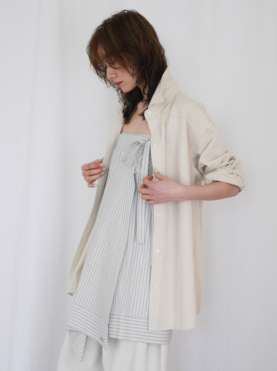 Over silhouette コットンシャツ