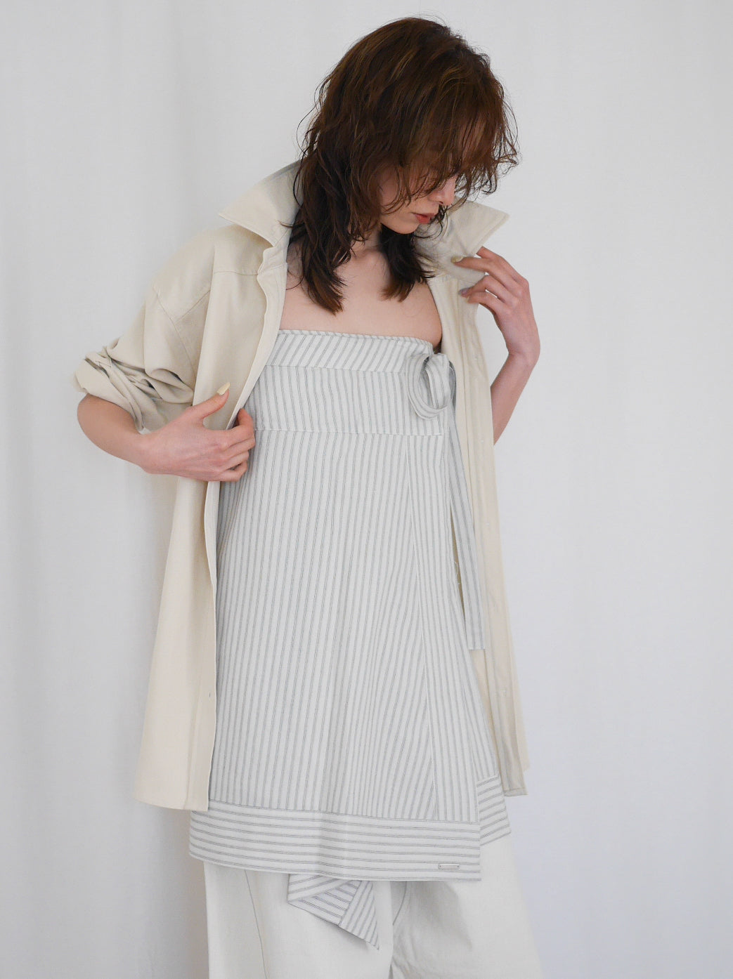 Over silhouette コットンシャツ
