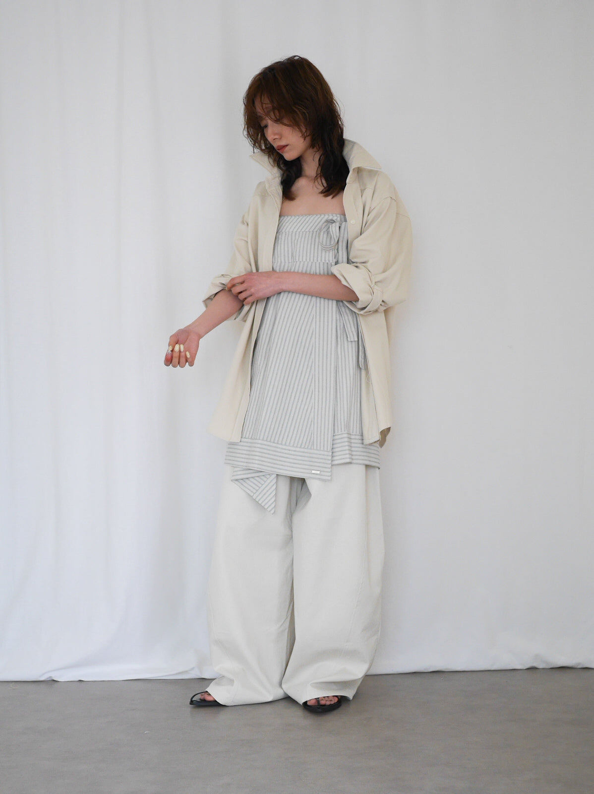 Over silhouette コットンシャツ