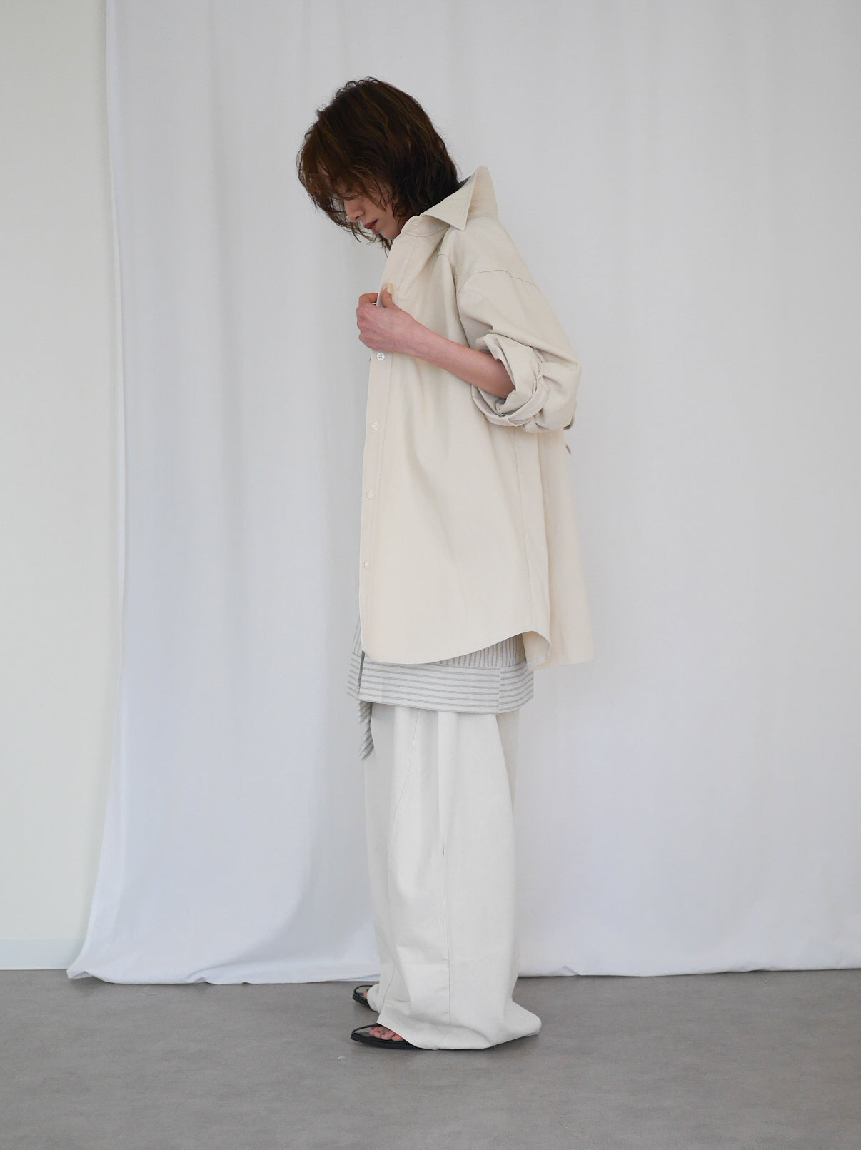 Over silhouette コットンシャツ