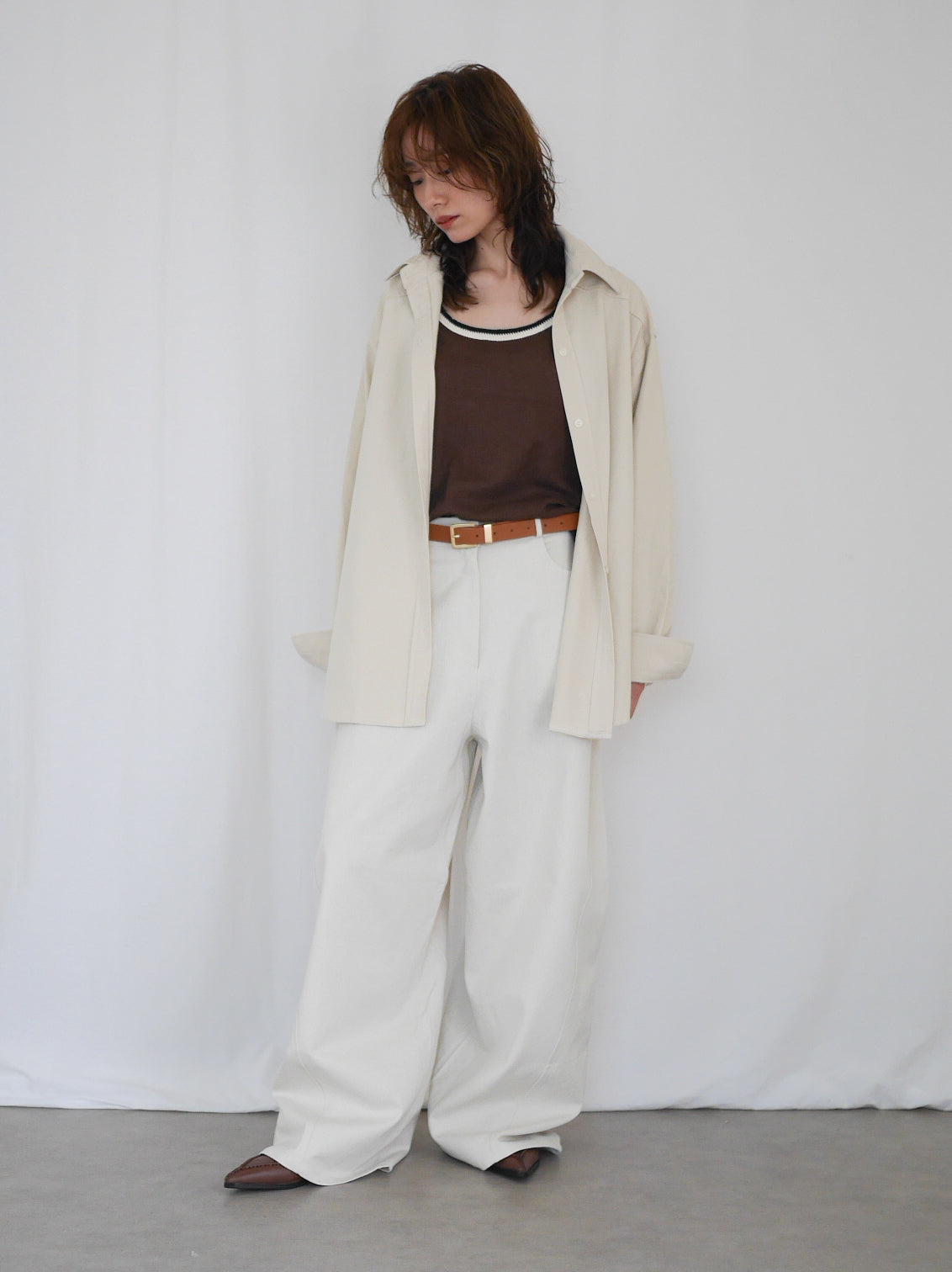 Over silhouette コットンシャツ