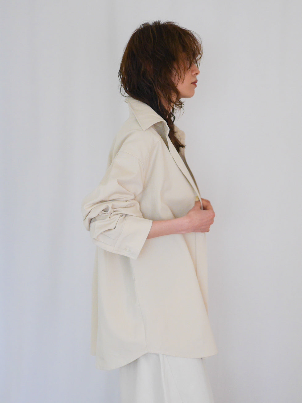 Over silhouette コットンシャツ