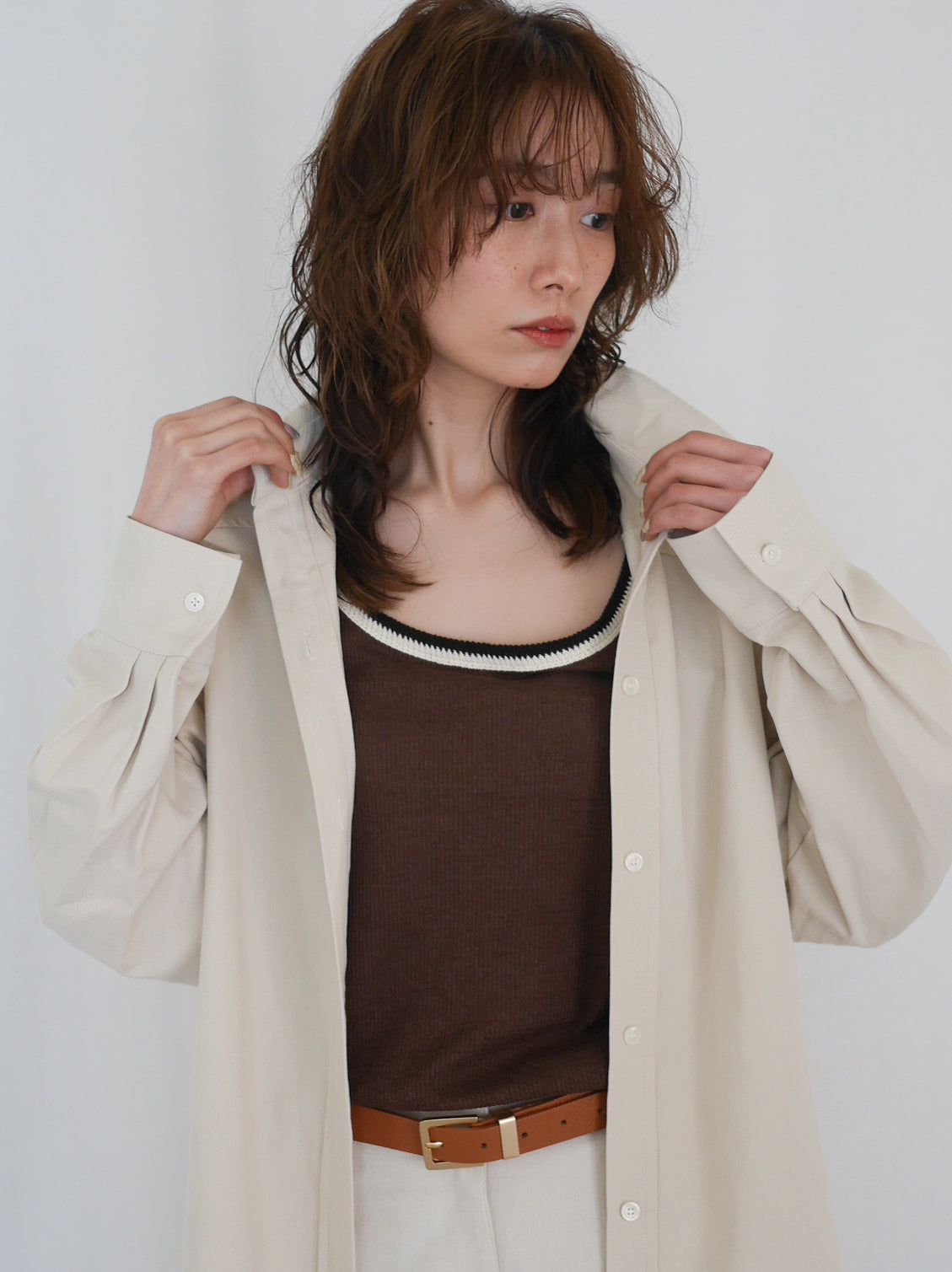 Over silhouette コットンシャツ
