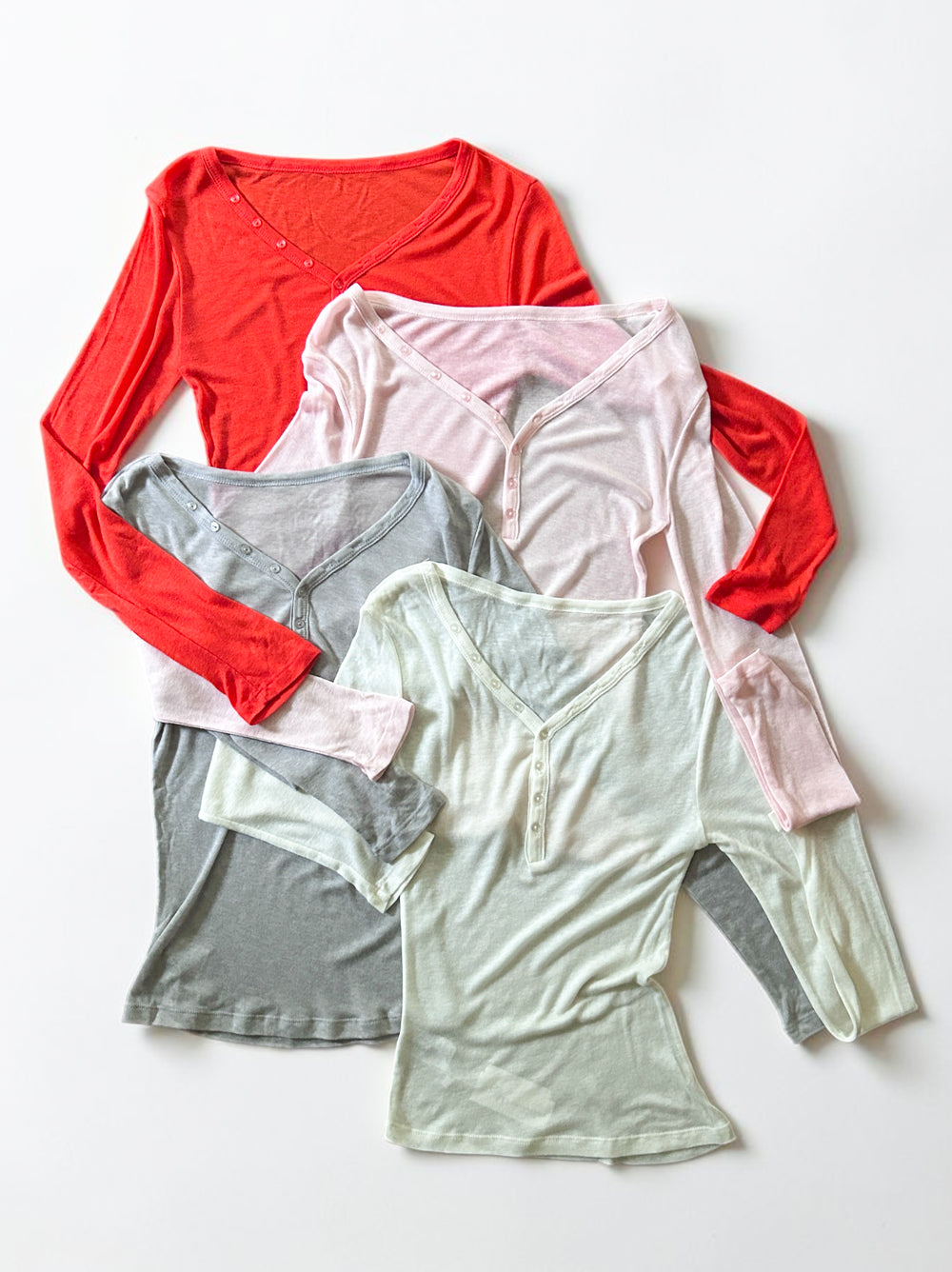 Sheer V neck 2way カットソー