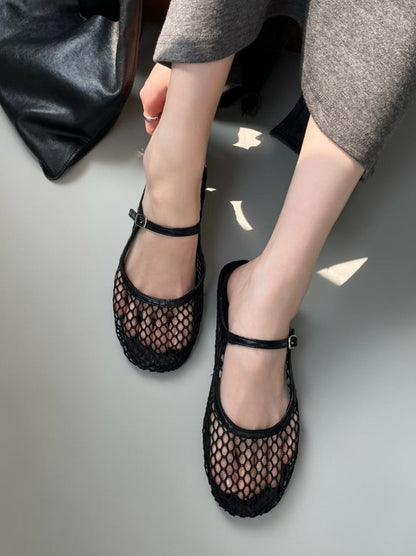 Sheer mesh ストラップミュールサンダル