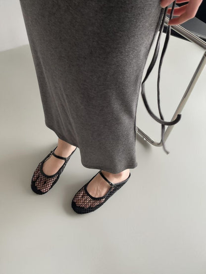Sheer mesh ストラップミュールサンダル